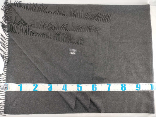 HERMES Large Scarf, 100% Cashmere, Gray