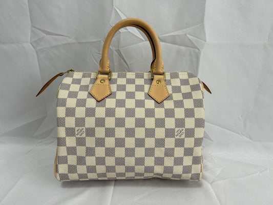 LOUIS VUITTON Damier Azur Speedy 25 Handbag