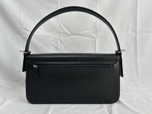 BURBERRY Leather Check Shoulder Bag