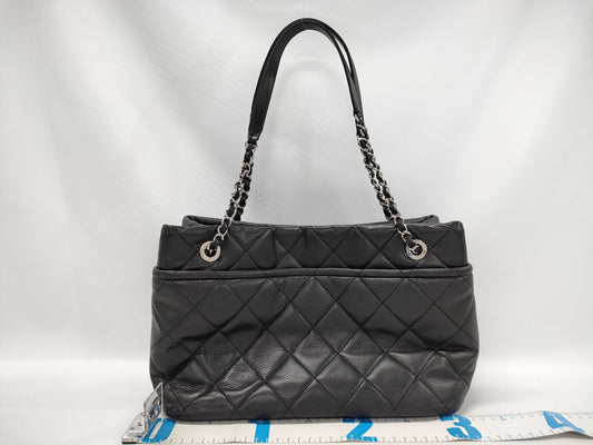 CHANEL Matelasse Soft Caviar Leather Tote Bag, Black