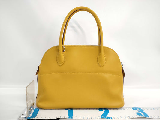 HERMES Bolide 27 Handbag, Jaune Ambre, Swift Leather, C Stamp, Handbag