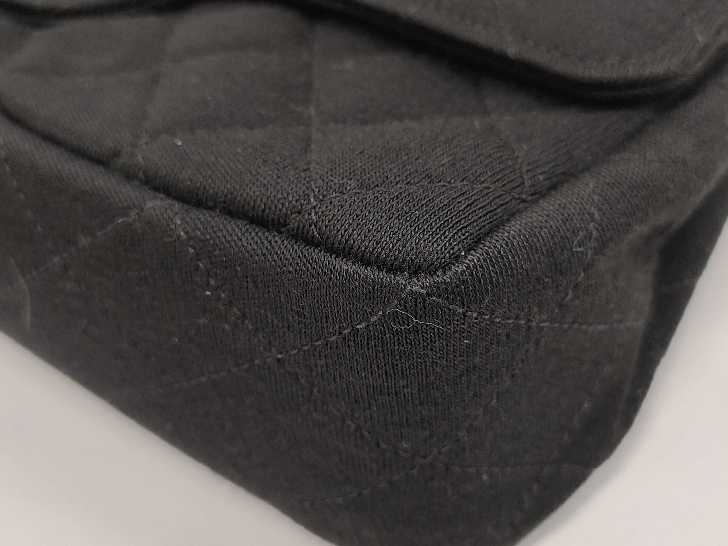 CHANEL CHANEL Double Flap Matelasse Shoulder Bag, Black Cotton, Double Flap / Mademoiselle Chain Shoulder Bag