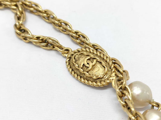 CHANEL Coco Mark Pearl Necklace