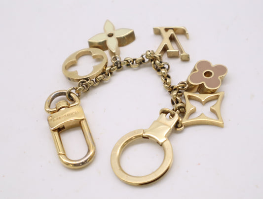 LOUIS VUITTON Monogram M65111 Bag Charm Metal Fleur de Monogram Charm
