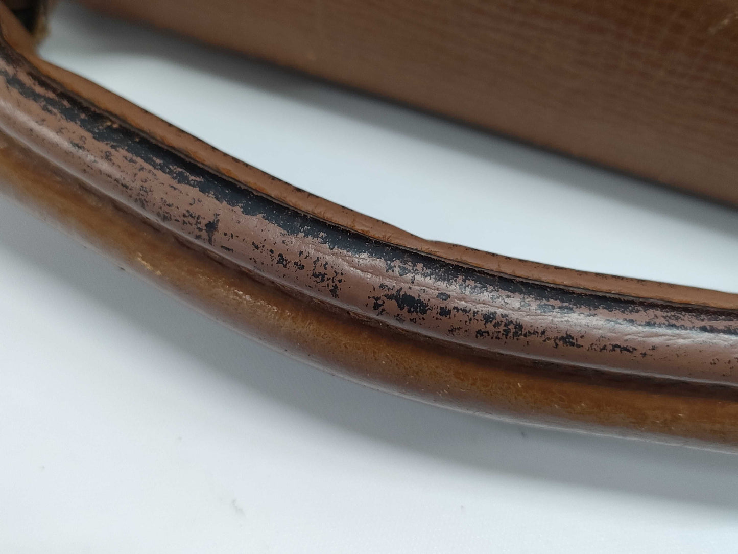 Burberry's Brown Leather Business Bag with Name Tag and Key