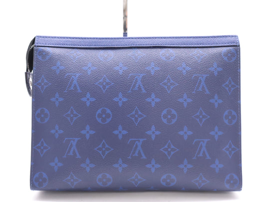 LOUIS VUITTON M30423 Taiga Rama Voyage MM Pochette in Cobalt, RFID Verified, Second Bag