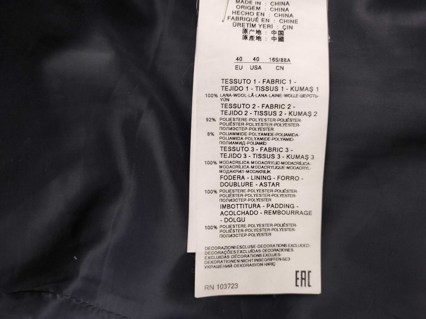 Emporio Armani Size 40 Down Blouson with Detachable Hood, Black EMPORIO ARMANI Jacket