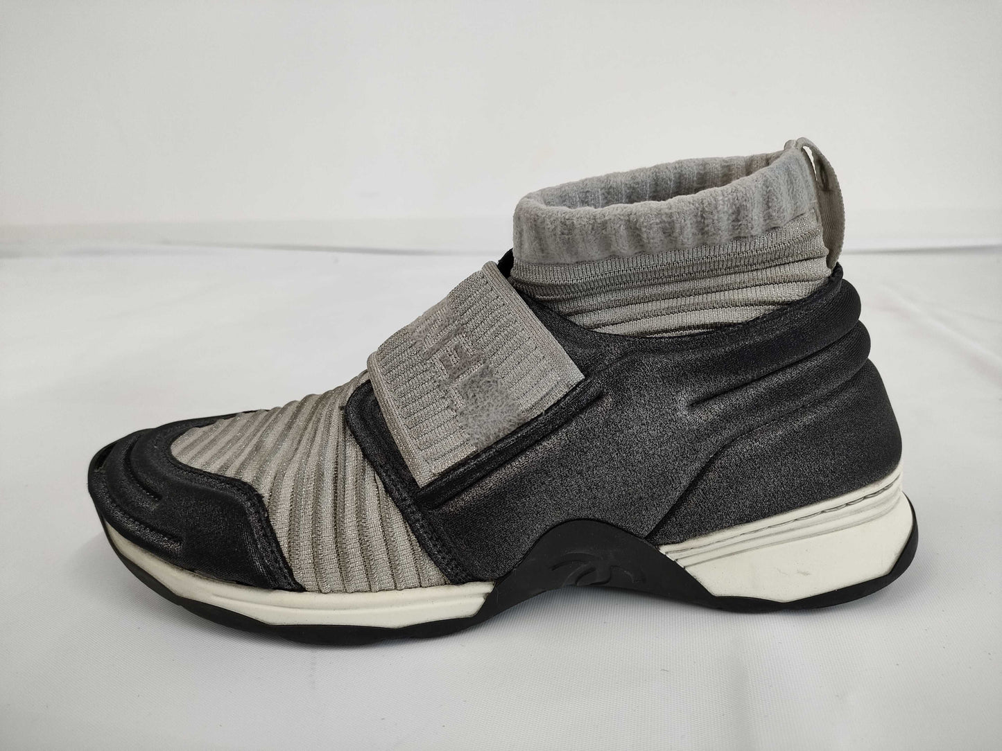 CHANEL Size 36 Sock Sneakers Made in Italy Women's Gray CHANEL Sneakers