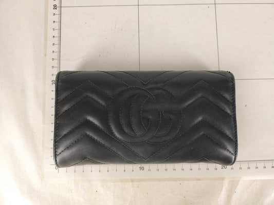 GUCCI GUCCI GG Marmont Long Wallet Black Wallet