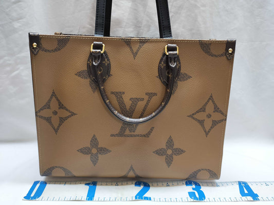 LOUIS VUITTON On the Go MM 2-way Handbag/Shoulder Bag Reverse M45321 Brown Gold Hardware Monogram Canvas RFID Tote Bag