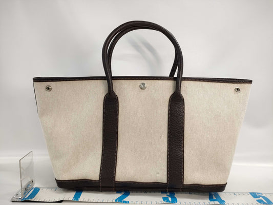 HERMES Garden Party Toile H Maroon Tote Bag