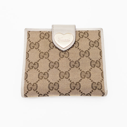 GUCCI GG Canvas Bifold Wallet, Brown, 203549, Box Included