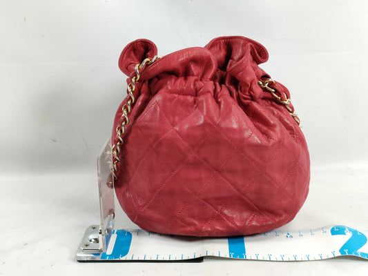 CHANEL Matelasse Lambskin Chain Shoulder Bag with Drawstring and Seal