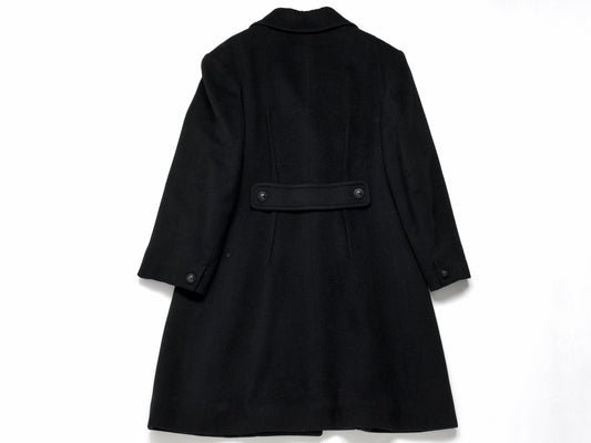 CHANEL Coco Mark 97A Wool Thin Quilted Lining A-Line Coat