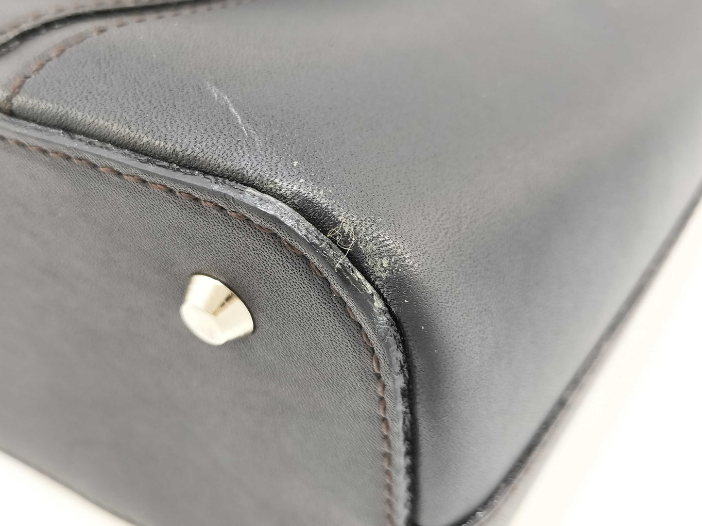 BURBERRY Leather Check Tote Bag