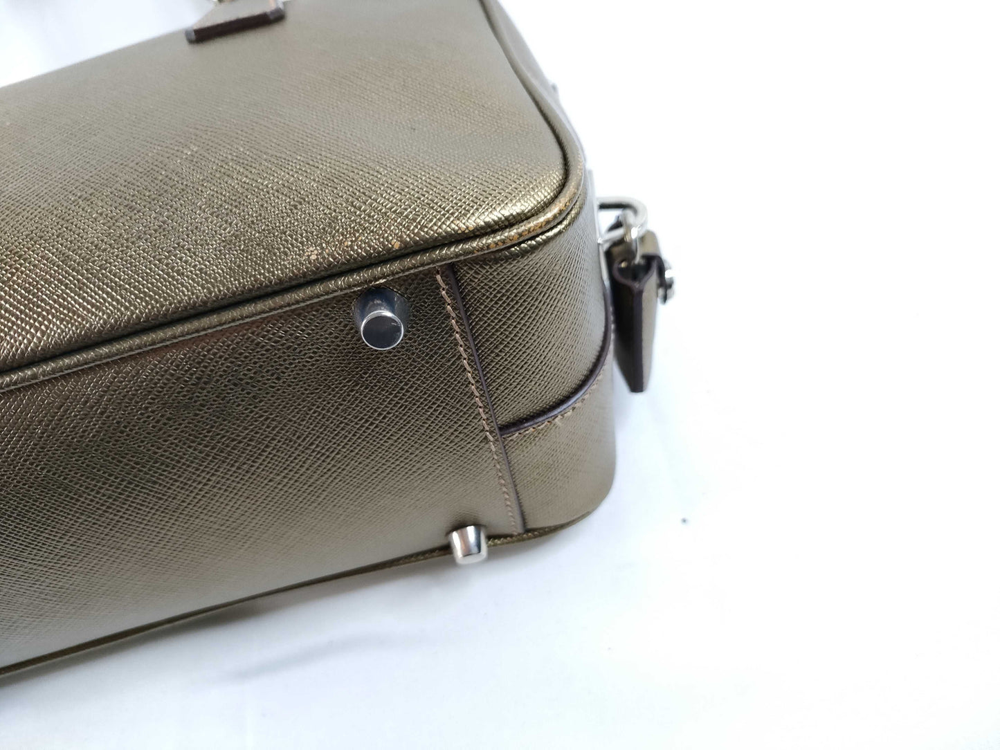 PRADA Saffiano Lux BN1113 Handbag Gold Handbag