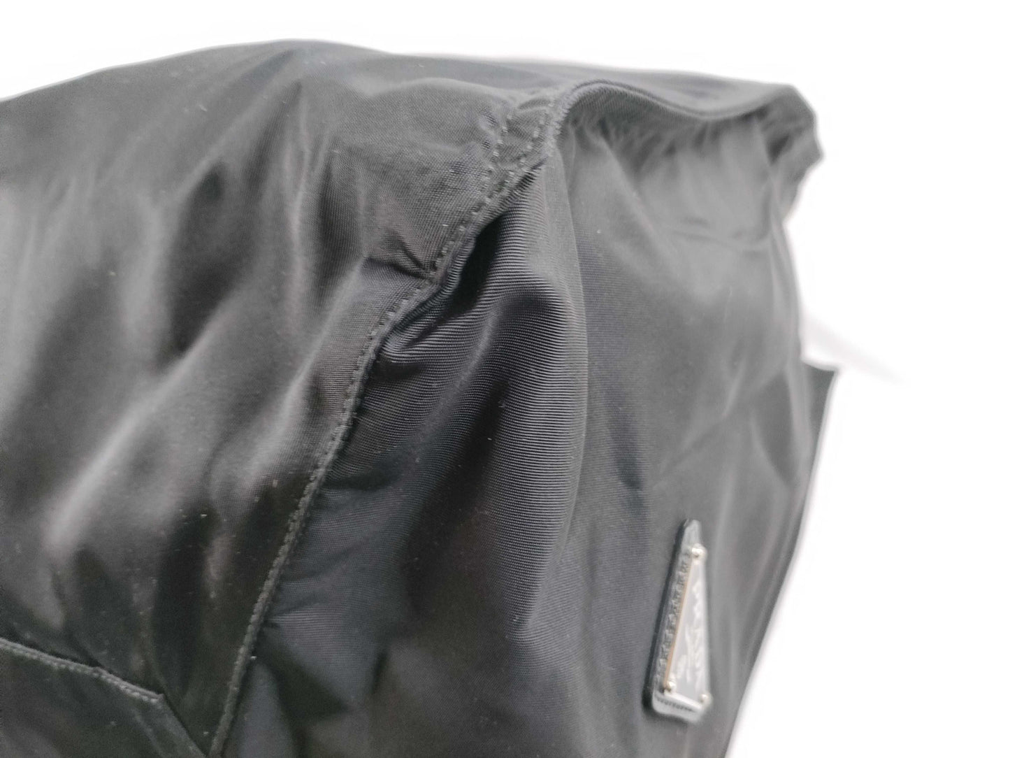 PRADA Tessuto Nylon and Leather Tote Bag, Black, VA1001