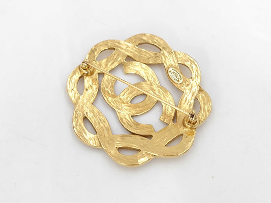 CHANEL Vintage Brooch Engraved Brooch