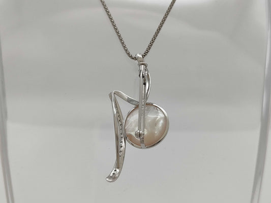 Mabe Pearl Diameter Approx. 15.5mm D0.31ct K18WG 10.4g Necklace