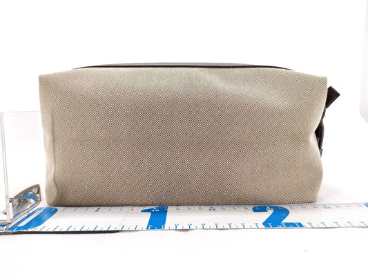 PRADA PRADA Prada Logo Jacquard Pouch 2N1291 Khaki Canvas with Silver Hardware 117 Pouch