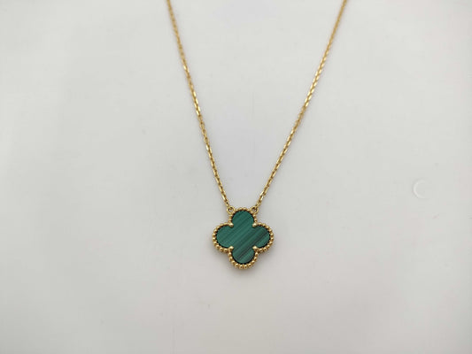 Van Cleef&Arpels Vintage Alhambra Malachite YG Au750 5.4g Necklace