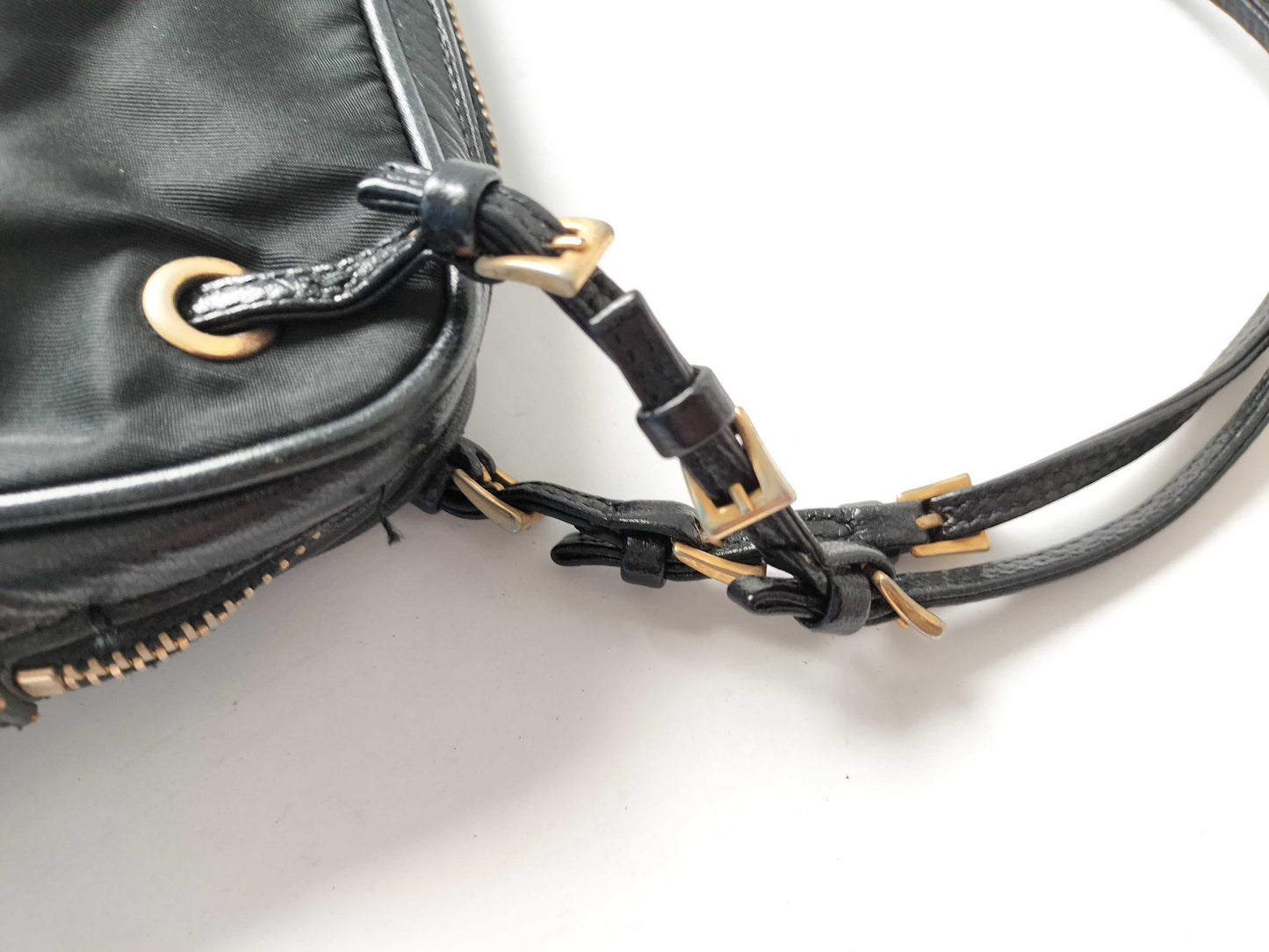 PRADA Nylon Tessuto/Leather Handbag BN0218 Handbag