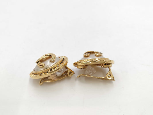 CHANEL Cocomark Pearl Earrings 94A Gold Earrings