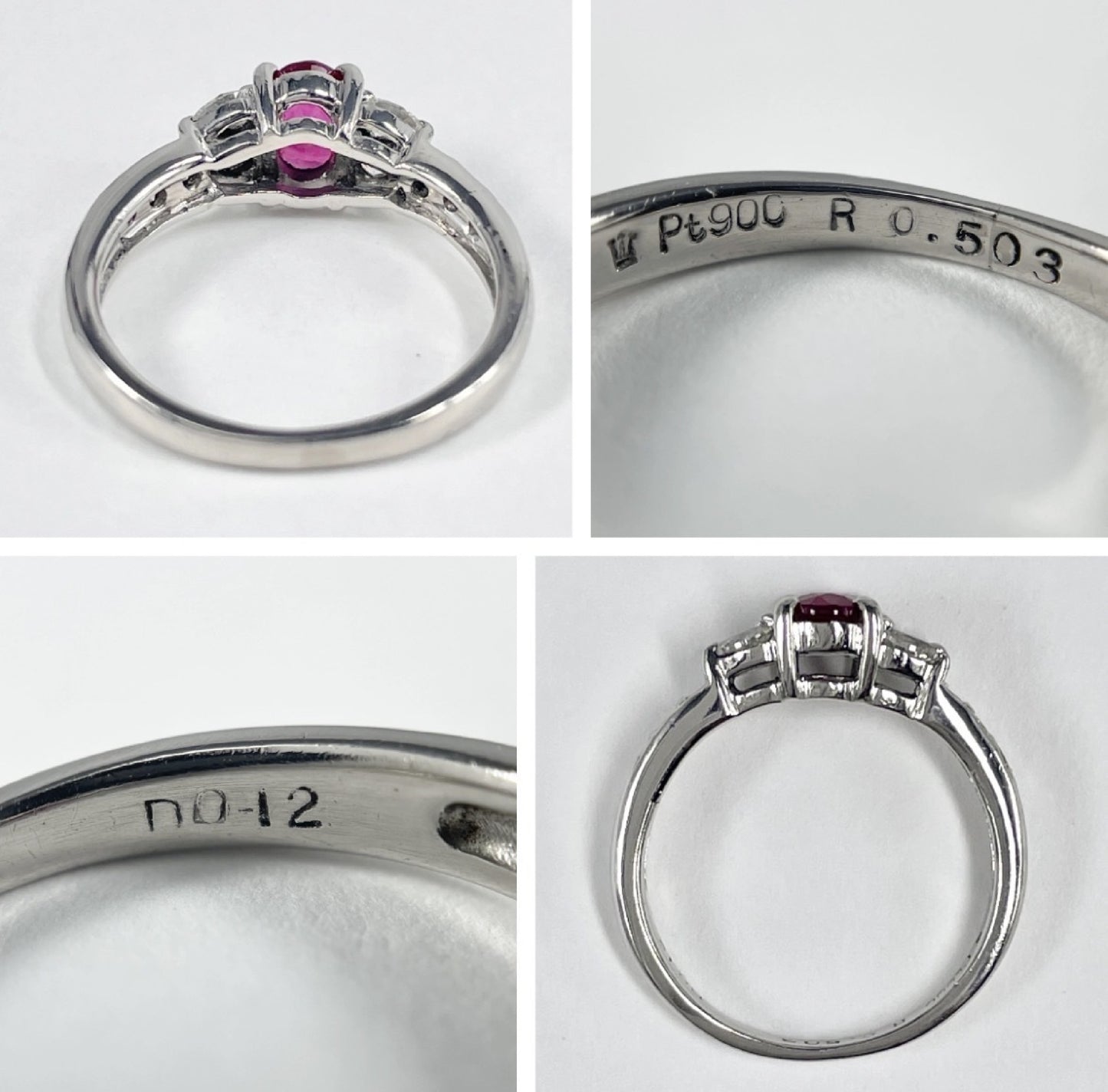 R0.503ct D0.12ct Pt900 3.5g Ring