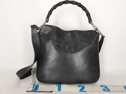 GUCCI Bamboo Gucci 001 1638 Bamboo 2-Way Leather Shoulder Bag