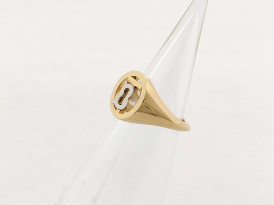 BURBERRY Signet Ring, Gold and Silver, 5.1g, Unused