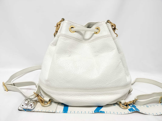 BURBERRY BURBERRY Leather Backpack Nova Check Drawstring Shoulder Bag