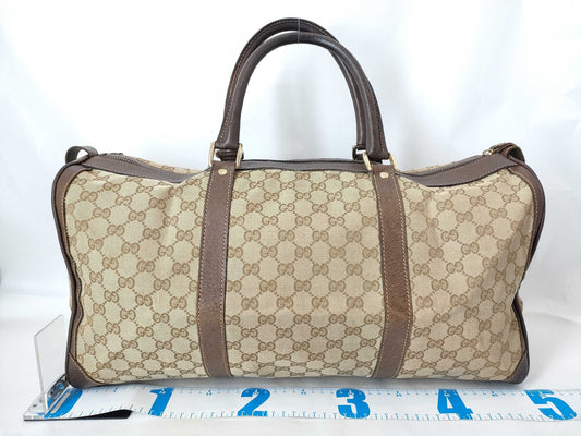 GUCCI GG Canvas GUCCI GG Canvas Leather Boston Bag Boston Bag