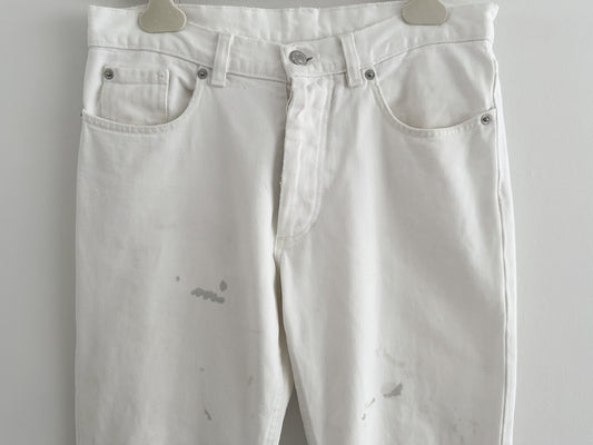 Personal period 1999 SS HELMUT LANG Helmut Lang Painted Denim White 28 Inch Pants