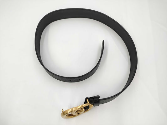 GUCCI Gucci Belt 406831 GG Logo Gold Black Belt