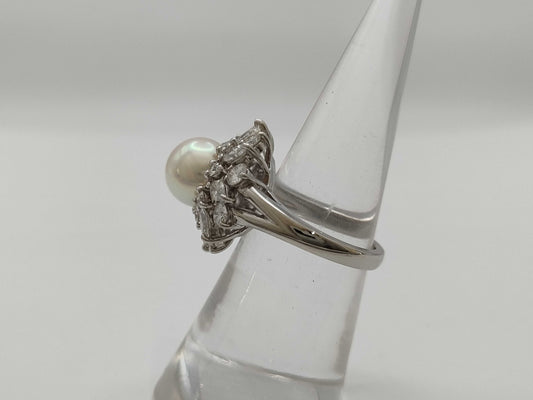 MIKIMOTO Pearl Diameter Approx. 9.0mm D1.79ct PT950 11.8g Ring