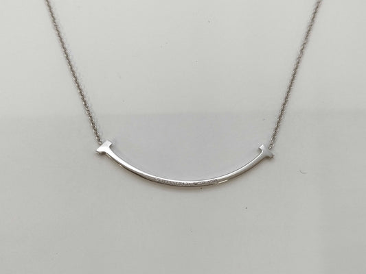 Tiffany&Co. T Smile Small Diamond AU750 2.8g Necklace