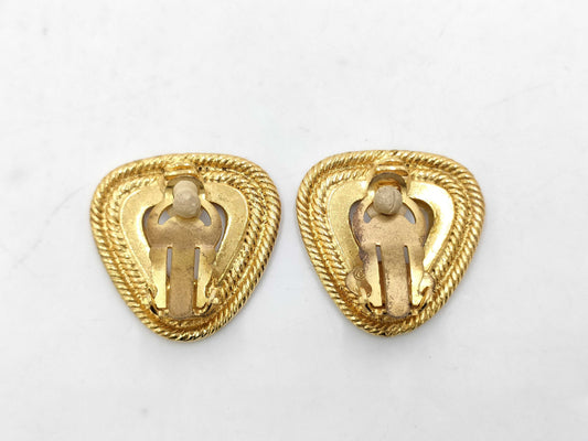 CHANEL Faux Pearl Gold Earrings