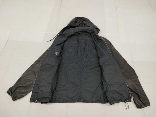 PRADA PRADA Prada Leather Nylon Reversible Jacket Jacket