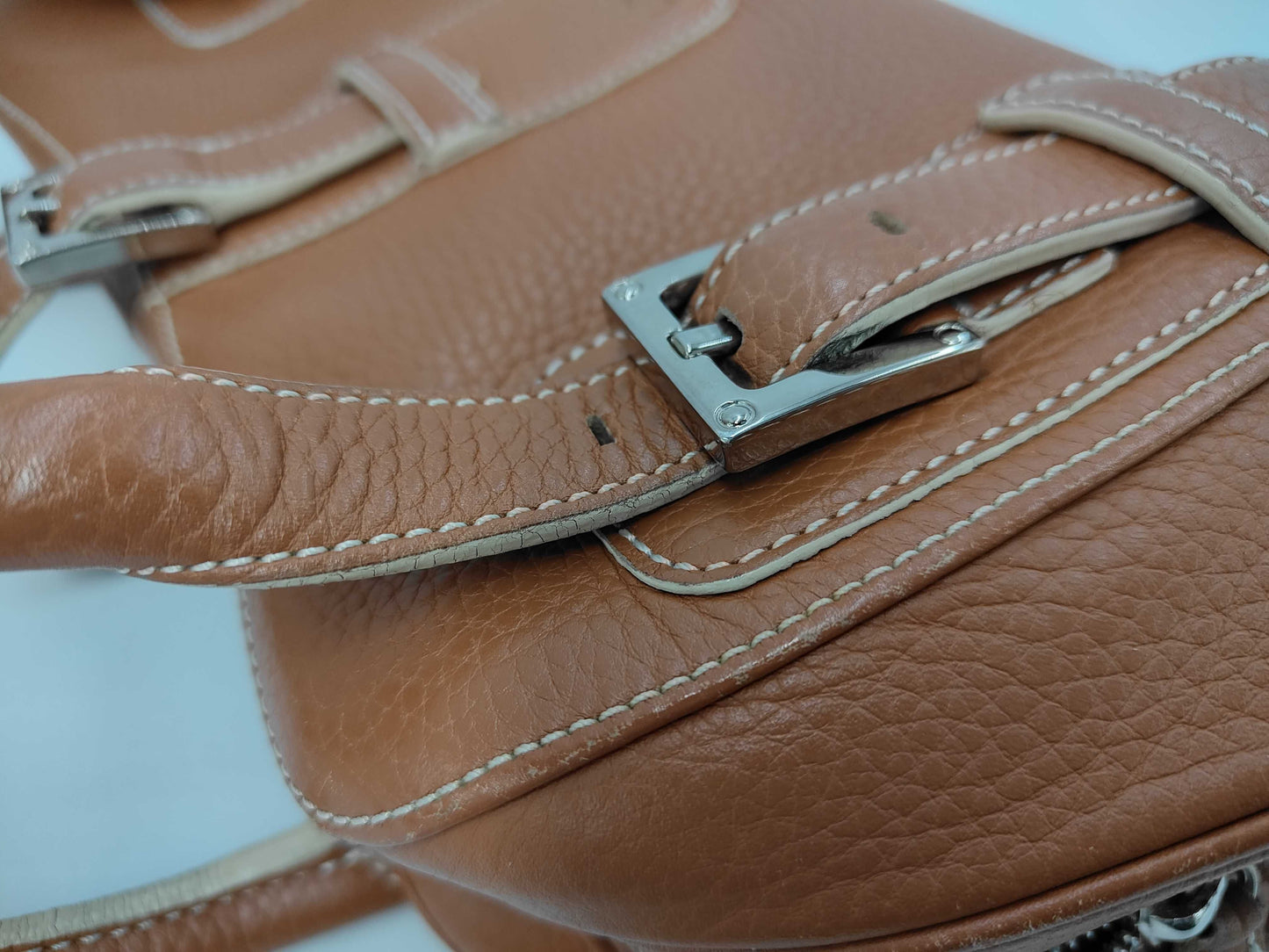 LOEWE Senda Handbag Leather Camel Shoulder Bag