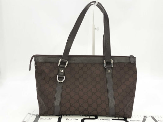 GUCCI Gucci GG Nylon Tote Bag Nylon Dark Brown 268640 Bag