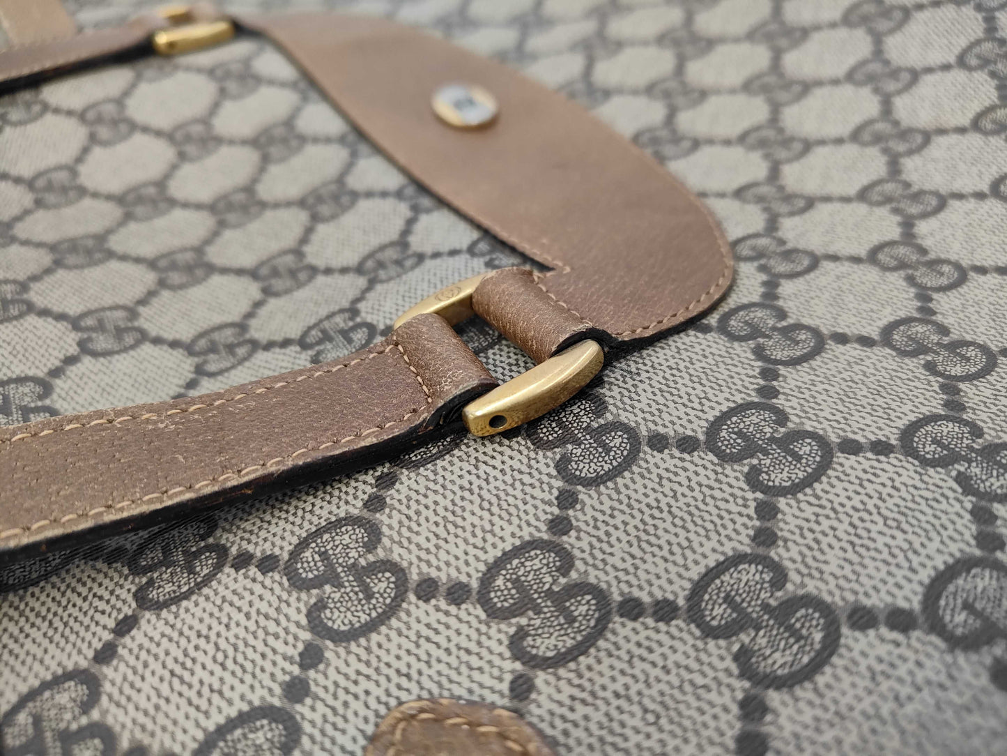 GUCCI Gucci GG Plus PVC Brown 39.02.061 Tote Bag