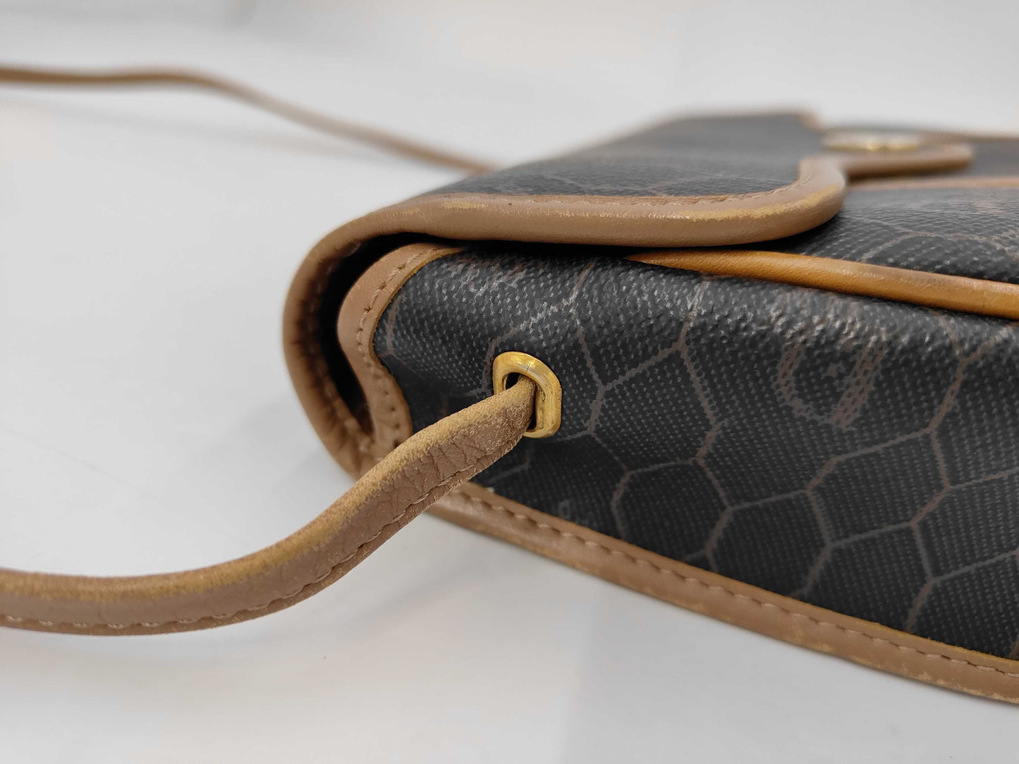 Dior Christian Dior Honeycomb PVC Black x Brown Shoulder Bag