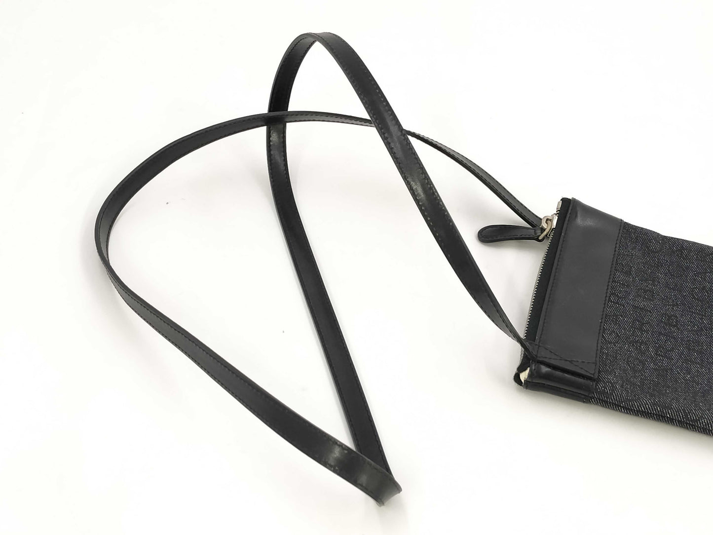 BVLGARI Bulgari Logomania Shoulder Pouch Canvas Black Shoulder Bag