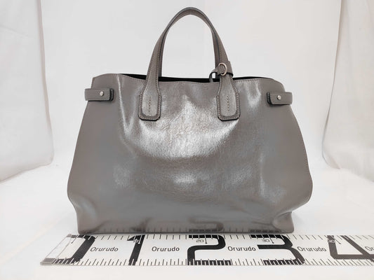 BURBERRY 2-way Bag Leather Grey Handbag