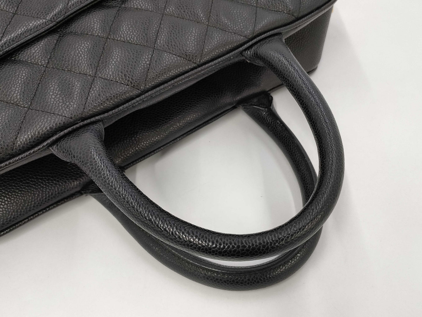 CHANEL Caviar Skin Bowling Bag Black Handbag