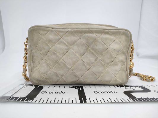 CHANEL Fringe Shoulder Bag Beige Bag