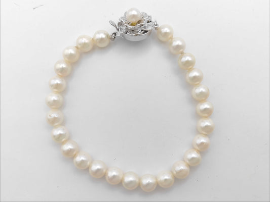 Pearl Diameter Approx. 6.5-6.6mm SV 13.1g Bracelet Bangle