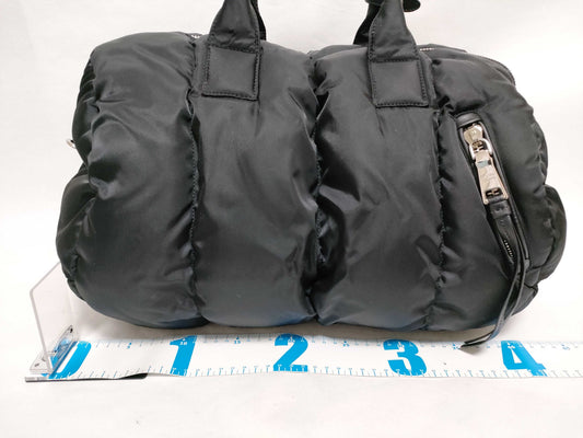 PRADA PRADA BL0871 Tessuto Bomber 2-Way Mini Boston Bag in Black Nylon