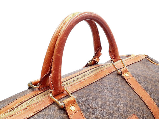 CELINE 4-Piece Set Macadam Pattern Leather Vintage Boston Bag Handbag Boston Bag