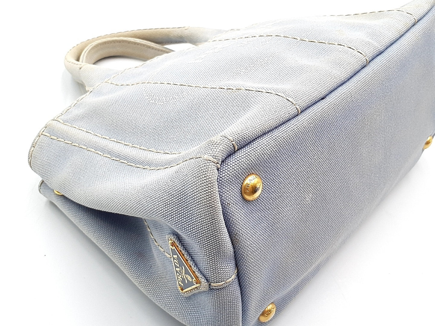 PRADA Kanapa Gold Hardware Triangular Plate Handbag